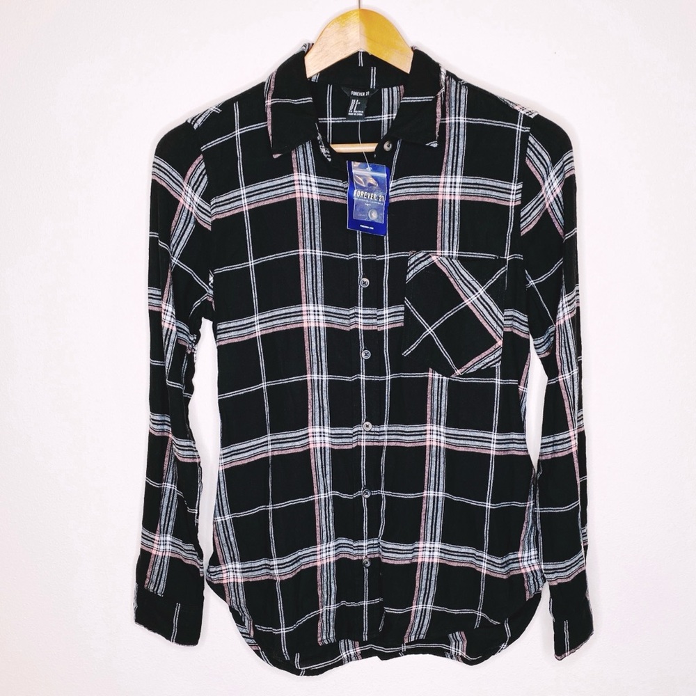 4/$25 NWT Forever 21 Women Plaid Button Down Shirt